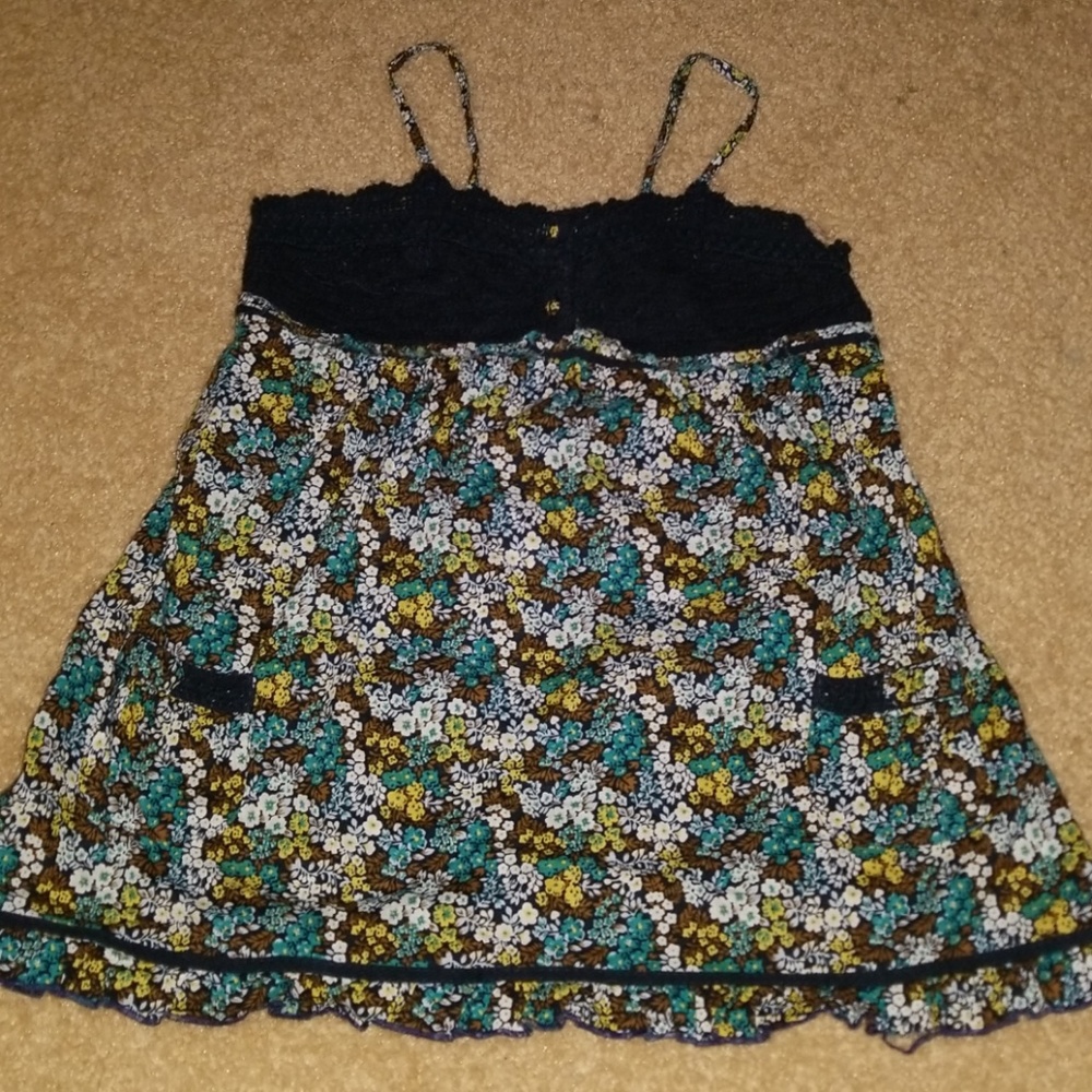 Xhilaration spaghetti strap floral lace top size L